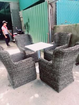 Bàn ghế cafe mây nhựa giá rẻ