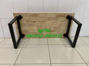 Bàn Gỗ Chân Sắt Gấp Gọn Size 100cm - NGỌC PHÁT