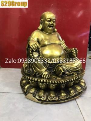 Tượng Di Lặc ngồi đài bằng đồng cao 40cm