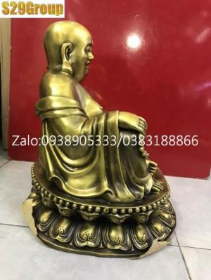 Tượng Di Lặc ngồi đài bằng đồng cao 40cm
