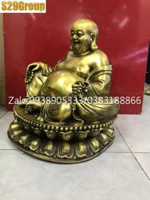 Tượng Di Lặc ngồi đài bằng đồng cao 40cm
