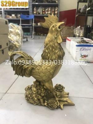 Gà hoa hồng bằng đồng cao 38cm