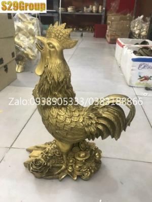 Gà hoa hồng bằng đồng cao 38cm