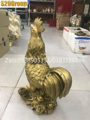 Gà hoa hồng bằng đồng cao 38cm