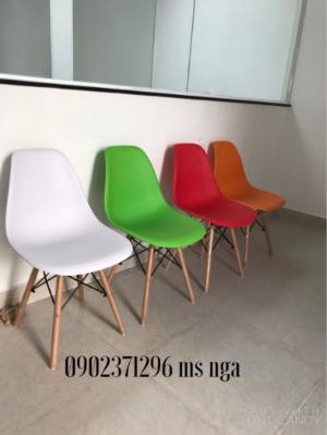 Ghế nhựa chân gỗ cafe