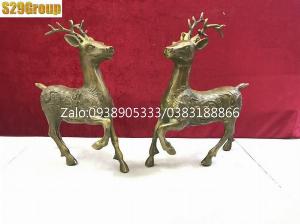 Cặp Hươu bằng đồng cao 26cm