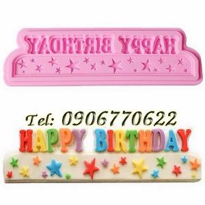 Khuôn silicon làm rau câu happy birthday - Mã số 78