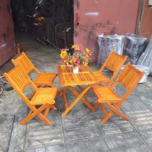 Bộ bàn ghế gỗ xếp cafe