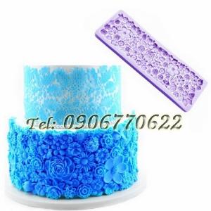 Khuôn silicon làm viền bánh vĩ hoa dại - Mã số 439