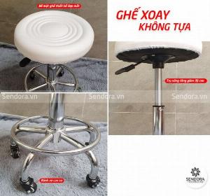 Ghế xoay Spa không tựa giá rẻ màu trắng GHEKT038