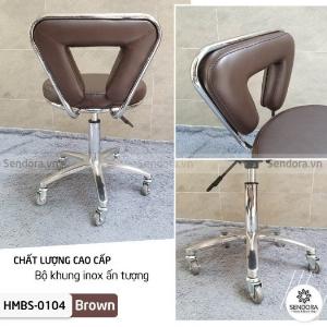 Ghế xoay phun xăm cao cấp có tựa màu nâu Hi-Mec HMBS-0104