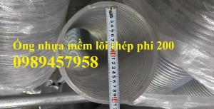 Ống nhựa hút nước lõi thép phi 200, Ống mềm lõi thép D90, ống nhựa lõi thép Hàn Quốc