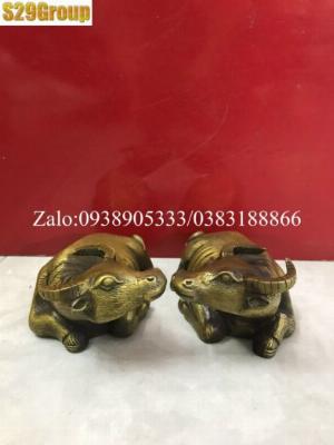 Đôi Trâu nằm bằng đồng cao 7cm