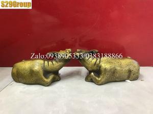 Đôi Trâu nằm bằng đồng cao 7cm