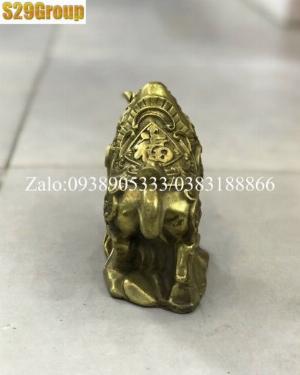 Trâu đuôi như ý cúi đầu bằng đồng dài 18cm