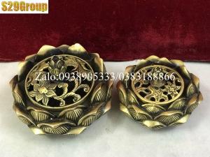 Xông Trầm sen thấp bằng đồng cao 8.5cm