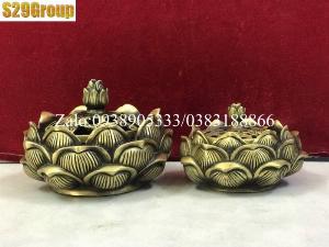 Xông Trầm sen thấp bằng đồng cao 8.5cm