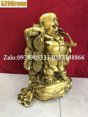 Di Lặc gánh tiền bằng đồng cao 40cm