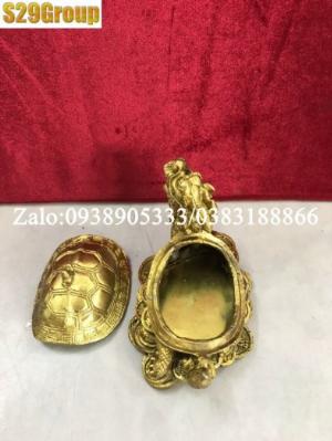 Long quy mở nắp bằng đồng cao 7.5cm