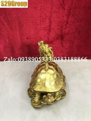 Long quy mở nắp bằng đồng cao 7.5cm
