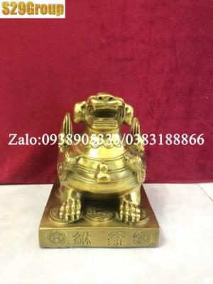 Tỳ Hưu bệ bằng đồng cao 18cm