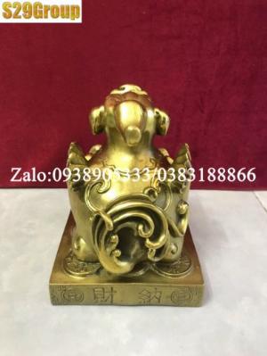 Tỳ Hưu bệ bằng đồng cao 18cm