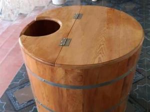 Bồn Tắm Dáng Tròn Gỗ Pơ Mu.