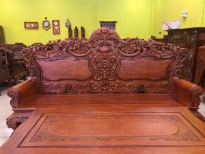 Bộ Bàn Ghế Hoàng GIa Chân 14 Chạm Hoa Hồng