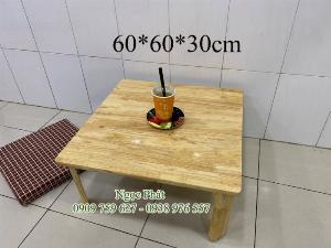 Bàn Ngồi Bệt Trà Sữa - Bàn Gỗ Gấp Cao Su - NGỌC PHÁT