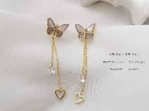 Bông tai hình bướm chân bạc