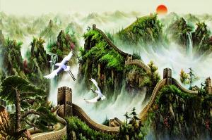 Gạch 3d tranh núi non - NC4
