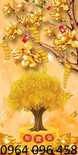 Gạch 3d tranh cây kim tiền - DC63