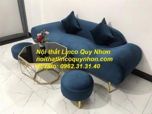 Bộ bàn ghế sopha sofa văng băng thuyền xanh dương đậm đen giá rẻ đẹp phòng khách Nội thất Linco