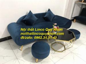 Bộ bàn ghế sopha sofa văng băng thuyền xanh dương đậm đen giá rẻ đẹp phòng khách Nội thất Linco