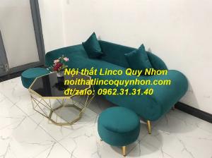 Bộ bàn ghế sofa băng văng thuyền màu xanh lá cây cổ vịt rẻ đẹp Nội thất Linco