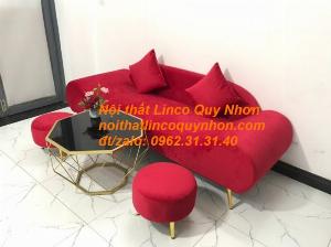 Bộ bàn ghế sopha salong băng văng thuyền màu đỏ giá rẻ sofa phòng khách | Nội thất Linco