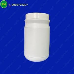 Hình hộp nắp vặn đựng bột, hủ nhựa hdpe 500gr - hủ nhựa 1kg đựng tinh bột nghệ, bột gạo, hủ nhựa đựng dung môi.