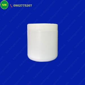 Hình hộp nắp vặn đựng bột, hủ nhựa hdpe 500gr - hủ nhựa 1kg đựng tinh bột nghệ, bột gạo, hủ nhựa đựng dung môi.