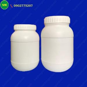 Hình hộp nắp vặn đựng bột, hủ nhựa hdpe 500gr - hủ nhựa 1kg đựng tinh bột nghệ, bột gạo, hủ nhựa đựng dung môi.