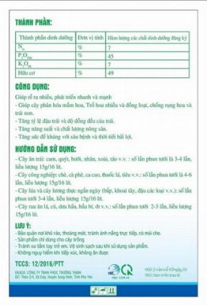 Phân bón lá Combo 5 gói Phân bón NPK Lân Hữu Cơ
