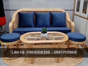 Bộ bàn ghế sofa mây tre, sofa salon mây tre đan