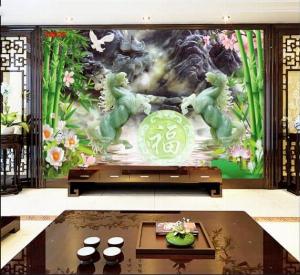 Gạch tranh 3d con ngựa - LƯ98