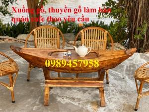 Thuyền gỗ 3m trưng bày nhà hàng, cửa hàng hải sản, hàng hoa tươi