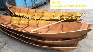 Thuyền gỗ trang trí, Thuyền gỗ trưng bày hải sản 3m, Xuồng gỗ 3m5