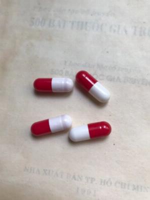 Vỏ nang rỗng màu đỏ trắng size 0, vỏ nang cứng gelatin