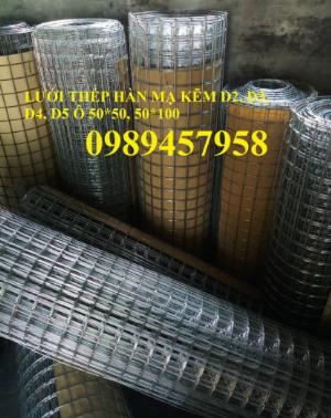 Lưới thép hàn mạ kẽm trang trí, Lưới thép phi 3 ô 25x25, 50x50, 100x100 khổ 1,5m