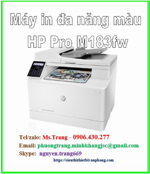 Máy in đa năng màu hp color laserjet pro mfp m183fw giá siêu cực tốt