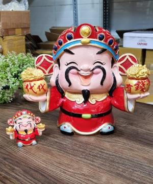 Thần Tài 22.5cm ôm 2 thỏi vàng Đa Tài Đa Phúc
