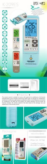Remote điều hòa đa năng chunghop K-209ES all in 1