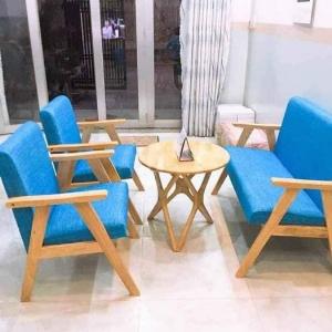 Bộ bàn ghế sofa gỗ cafe phòng lạnh giá rẻ tại xưởng